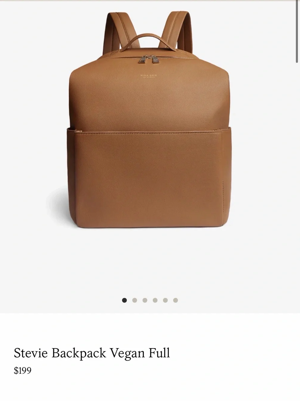 Stevie Vegan Full Backpack — Tan Vegan Leather